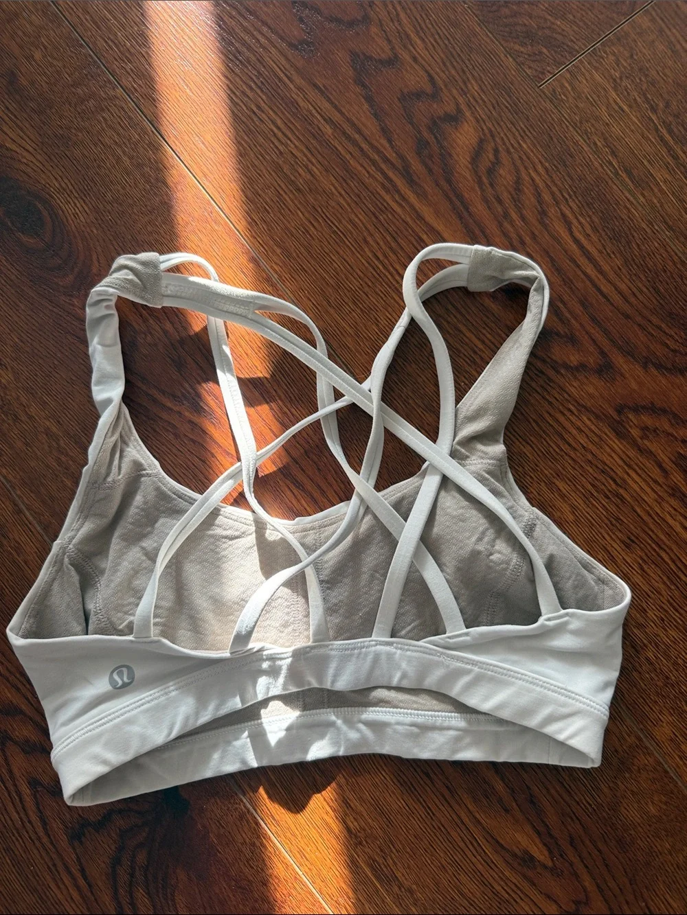 lululemon athletica white Strappy Back Sports Bra